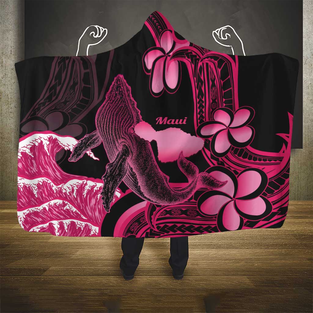 Aloha Hawaii Maui Hooded Blanket Valley Isle Humpback Whale Black LT14 - Polynesian Pride