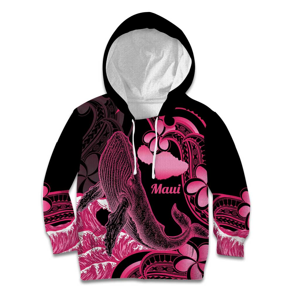 Aloha Hawaii Maui Kid Hoodie Valley Isle Humpback Whale Black LT14 Hoodie Black - Polynesian Pride