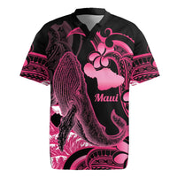Aloha Hawaii Maui Rugby Jersey Valley Isle Humpback Whale Black LT14 Black - Polynesian Pride