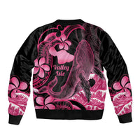 Aloha Hawaii Maui Sleeve Zip Bomber Jacket Valley Isle Humpback Whale Black LT14 - Polynesian Pride