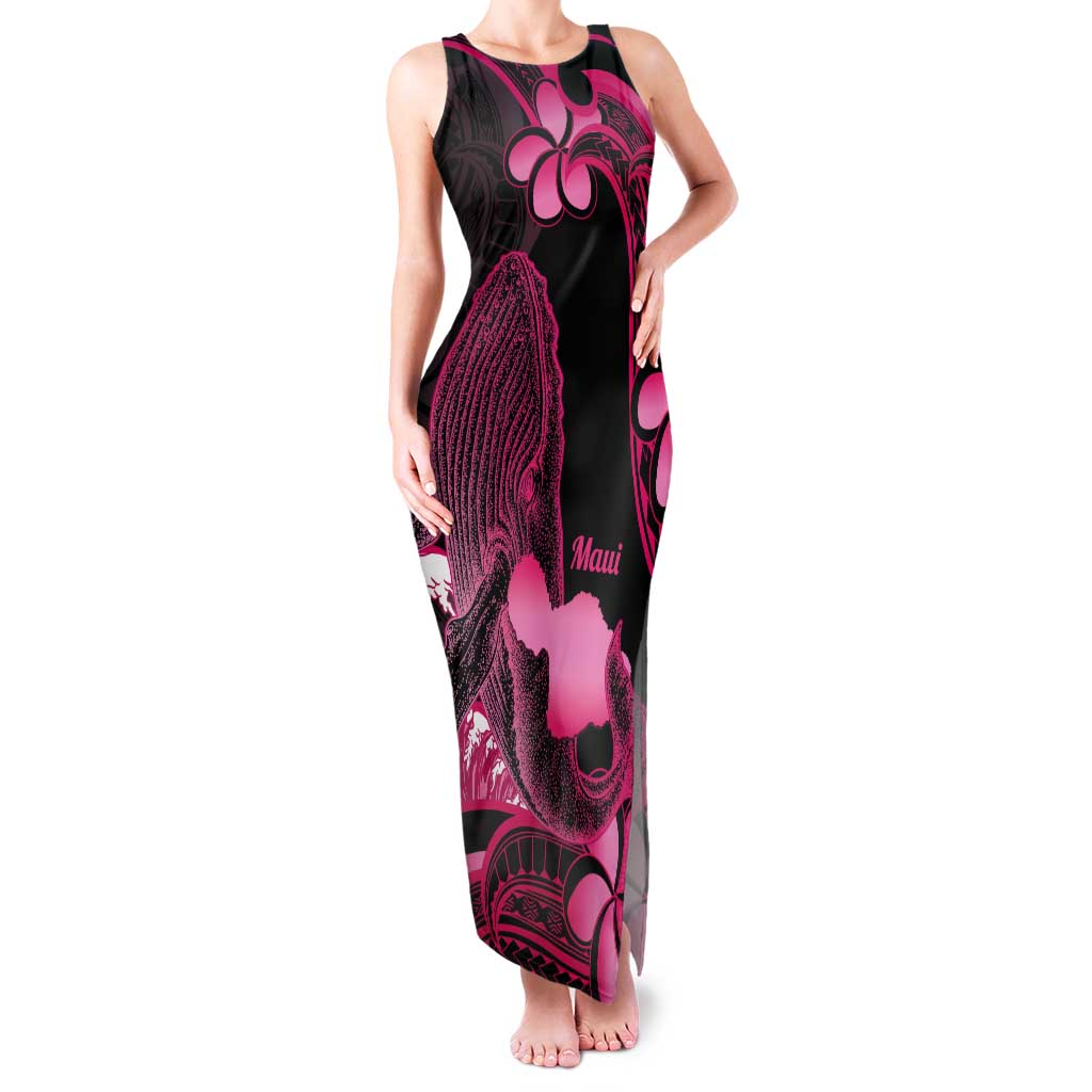 Aloha Hawaii Maui Tank Maxi Dress Valley Isle Humpback Whale Black LT14 Women Black - Polynesian Pride