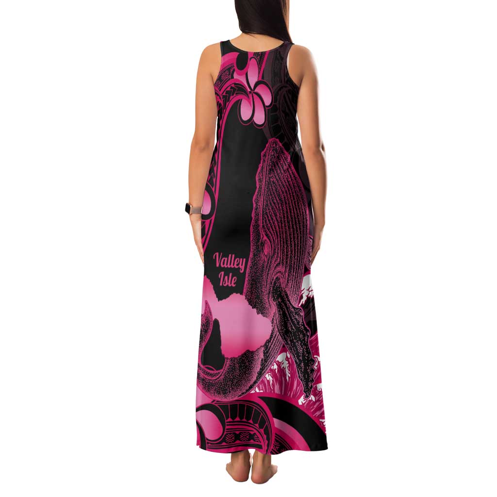 Aloha Hawaii Maui Tank Maxi Dress Valley Isle Humpback Whale Black LT14 - Polynesian Pride
