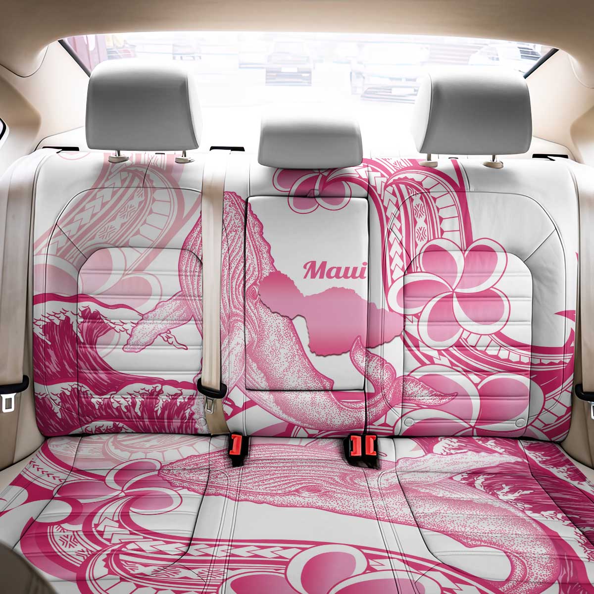 Aloha Hawaii Maui Back Car Seat Cover Valley Isle Humpback Whale White LT14 - Polynesian Pride