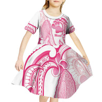 Aloha Hawaii Maui Kid Short Sleeve Dress Valley Isle Humpback Whale White LT14 - Polynesian Pride