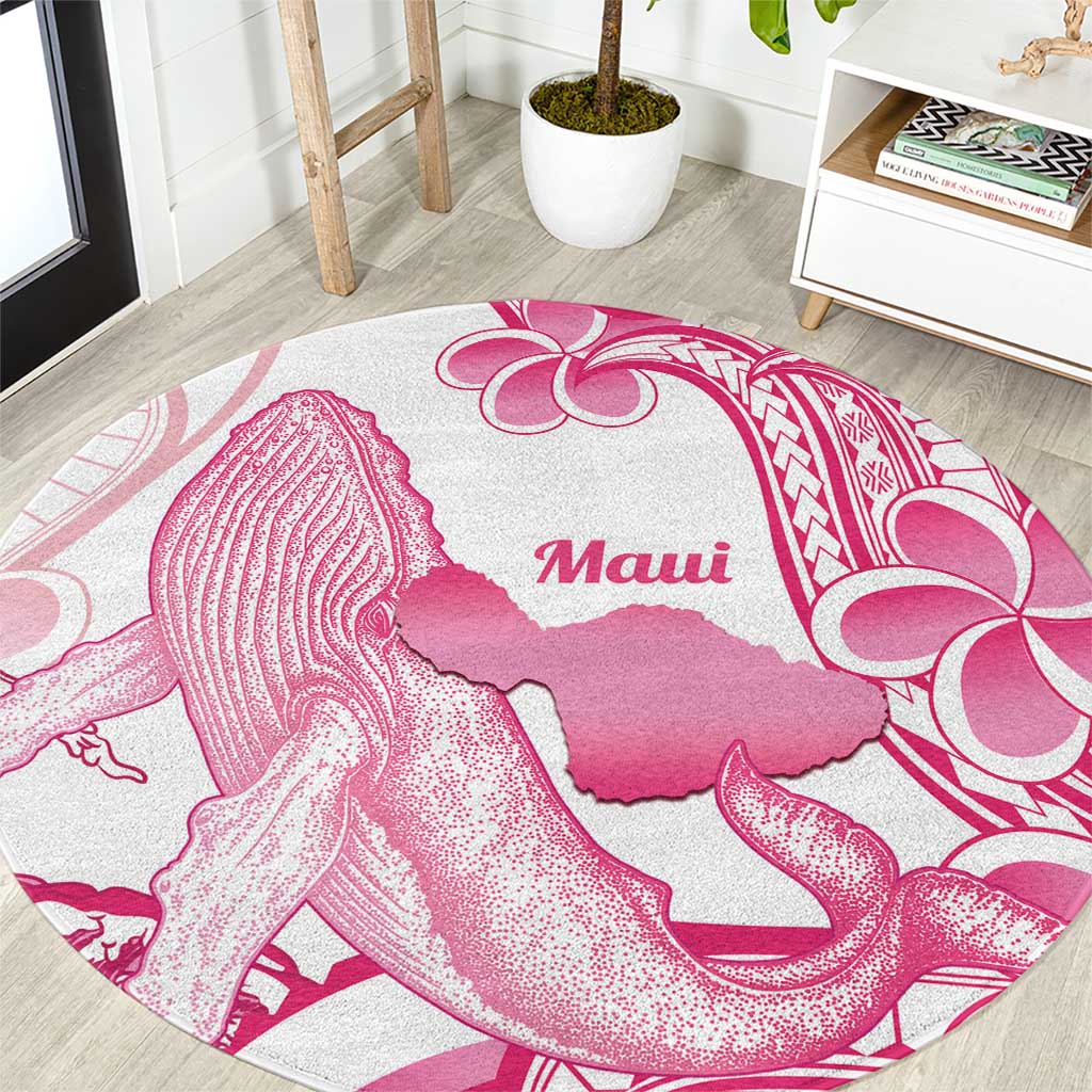 Aloha Hawaii Maui Round Carpet Valley Isle Humpback Whale White LT14 White - Polynesian Pride