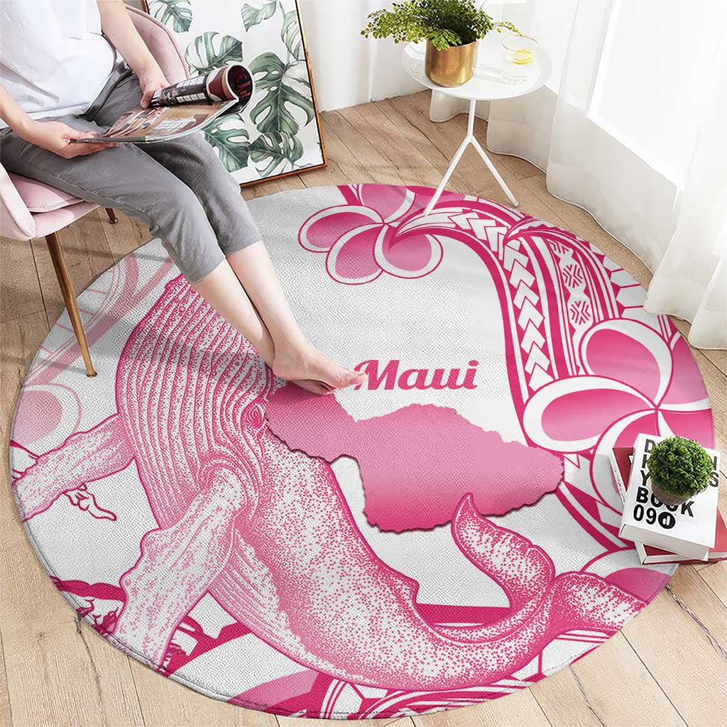 Aloha Hawaii Maui Round Carpet Valley Isle Humpback Whale White LT14 - Polynesian Pride