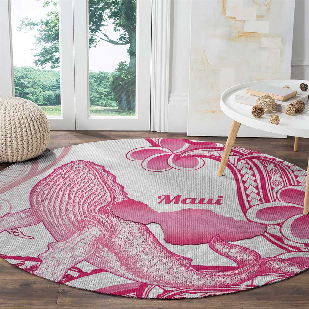 Aloha Hawaii Maui Round Carpet Valley Isle Humpback Whale White LT14 - Polynesian Pride