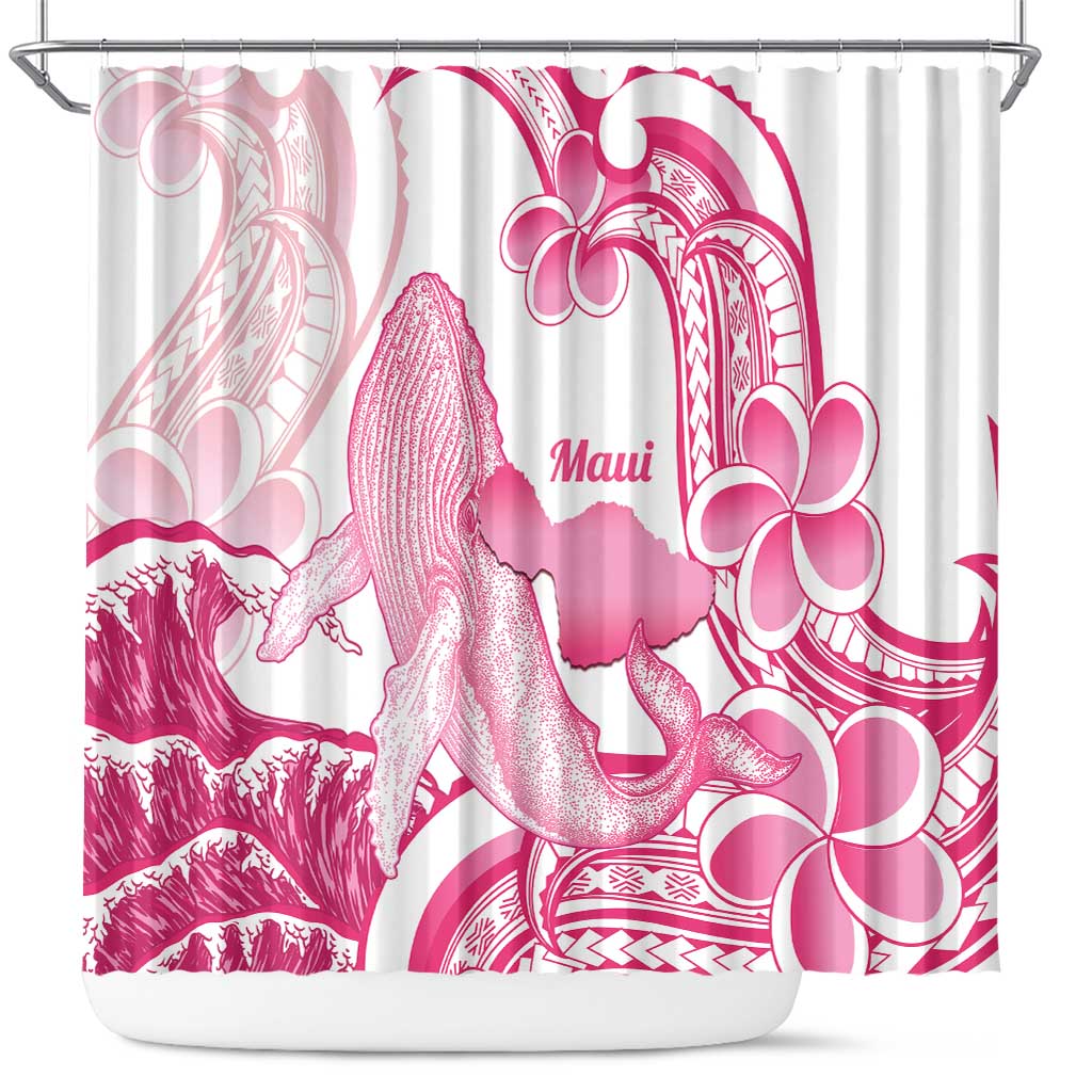 Aloha Hawaii Maui Shower Curtain Valley Isle Humpback Whale White LT14 White - Polynesian Pride