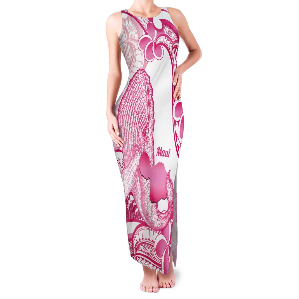 Aloha Hawaii Maui Tank Maxi Dress Valley Isle Humpback Whale White LT14 Women White - Polynesian Pride