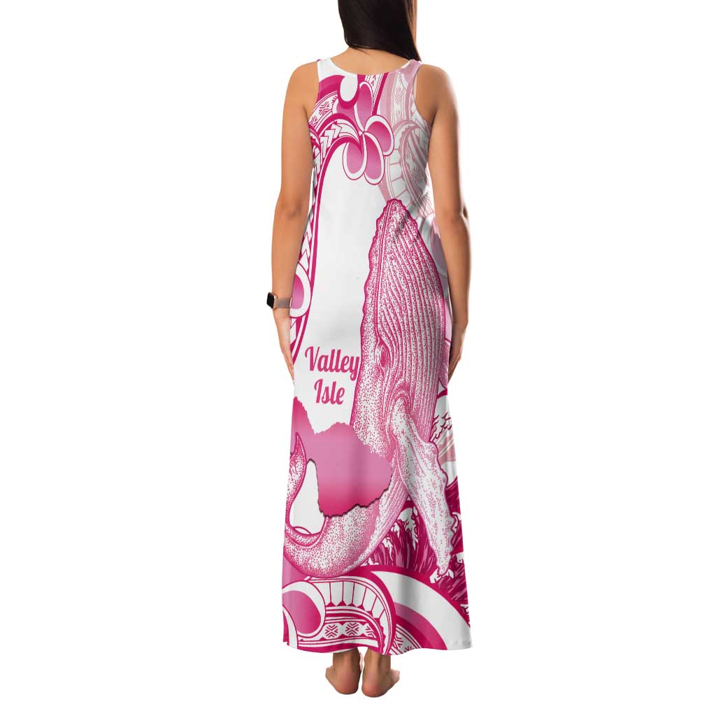 Aloha Hawaii Maui Tank Maxi Dress Valley Isle Humpback Whale White LT14 - Polynesian Pride