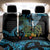 Turquoise New Zealand Kowhai And Piwakawaka Back Car Seat Cover Maori Ngaru Paua Shell