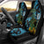 Turquoise New Zealand Kowhai And Piwakawaka Car Seat Cover Maori Ngaru Paua Shell