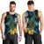 Turquoise New Zealand Kowhai And Piwakawaka Men Tank Top Maori Ngaru Paua Shell