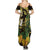 Yellow New Zealand Kowhai And Piwakawaka Summer Maxi Dress Maori Ngaru Paua Shell