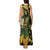 Yellow New Zealand Kowhai And Piwakawaka Tank Maxi Dress Maori Ngaru Paua Shell