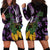 Purple New Zealand Kowhai And Piwakawaka Hoodie Dress Maori Ngaru Paua Shell