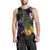 Purple New Zealand Kowhai And Piwakawaka Men Tank Top Maori Ngaru Paua Shell