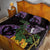 Purple New Zealand Kowhai And Piwakawaka Quilt Bed Set Maori Ngaru Paua Shell