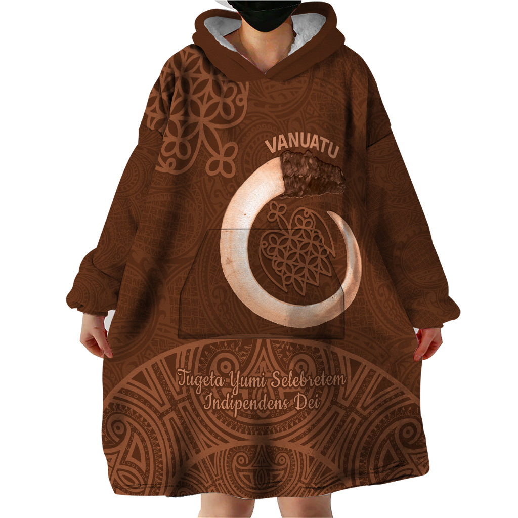 Vanuatu Indipendens Dei Wearable Blanket Hoodie Yumi Sand Drawing Turtle Mix Lapita LT14 - Polynesian Pride