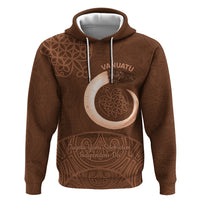 Vanuatu Indipendens Dei Zip Hoodie Yumi Sand Drawing Turtle Mix Lapita LT14 Pullover Hoodie Brown - Polynesian Pride
