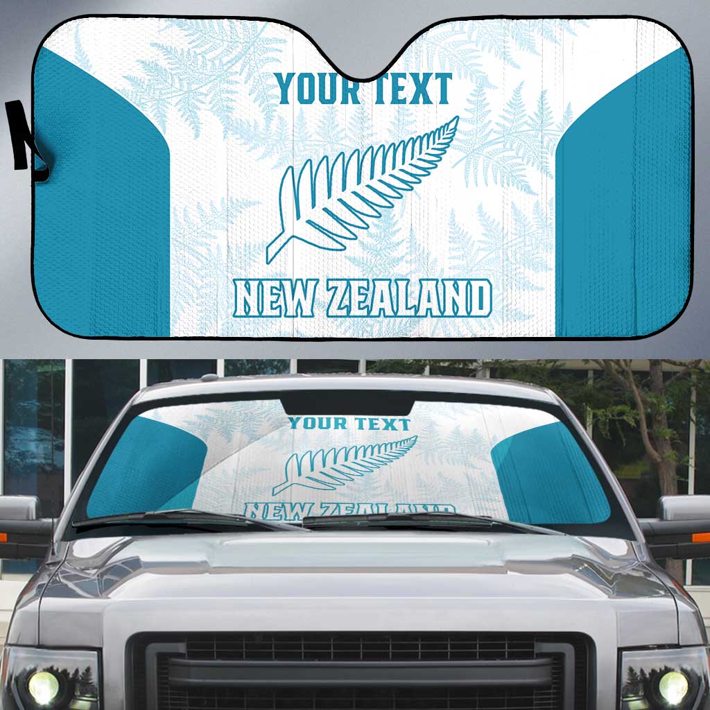 Custom New Zealand Silver Fern Football Auto Sun Shade Come On All White LT14 White - Polynesian Pride