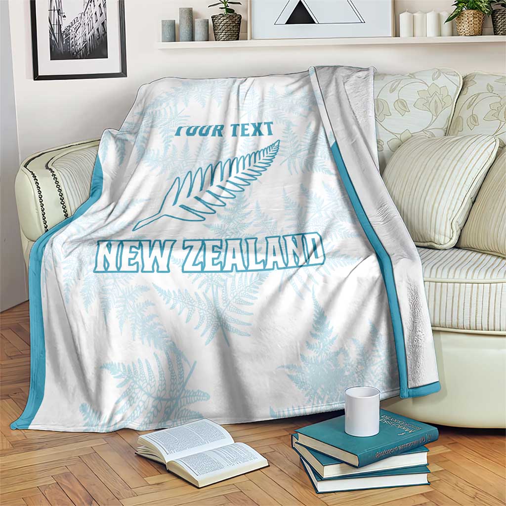 Custom New Zealand Silver Fern Football Blanket Come On All White LT14 White - Polynesian Pride