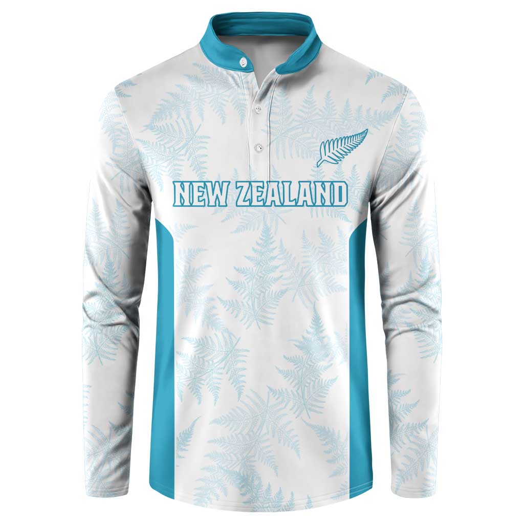 Custom New Zealand Silver Fern Football Button Sweatshirt Come On All White LT14 White - Polynesian Pride