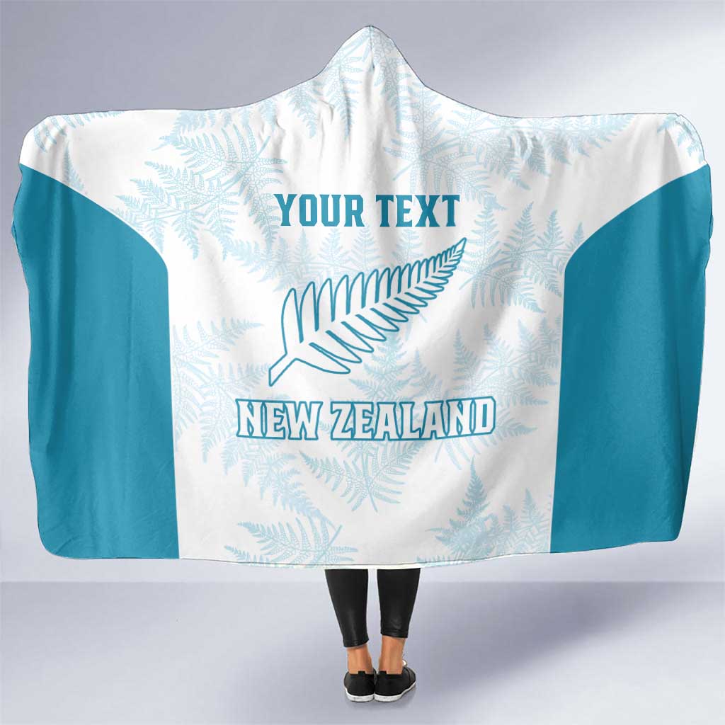 Custom New Zealand Silver Fern Football Hooded Blanket Come On All White LT14 One Size White - Polynesian Pride