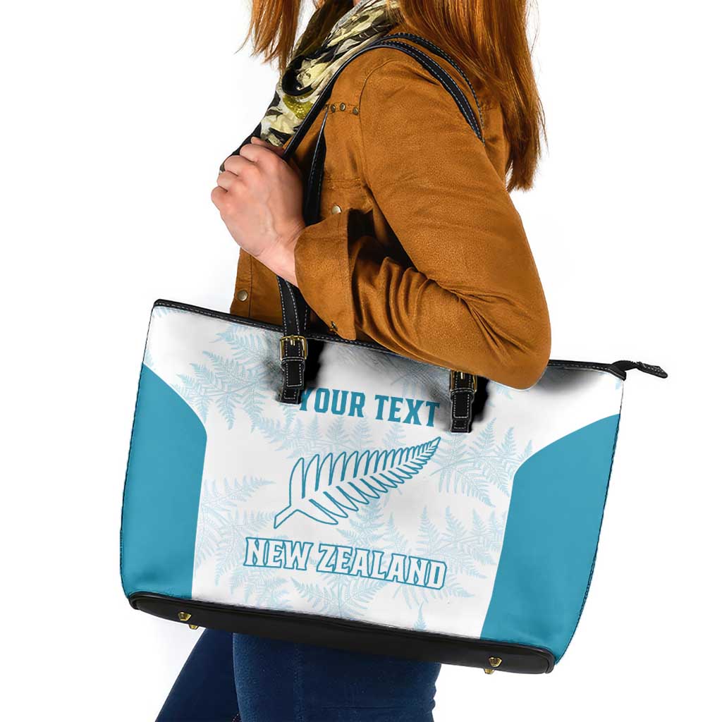 Custom New Zealand Silver Fern Football Leather Tote Bag Come On All White LT14 White - Polynesian Pride