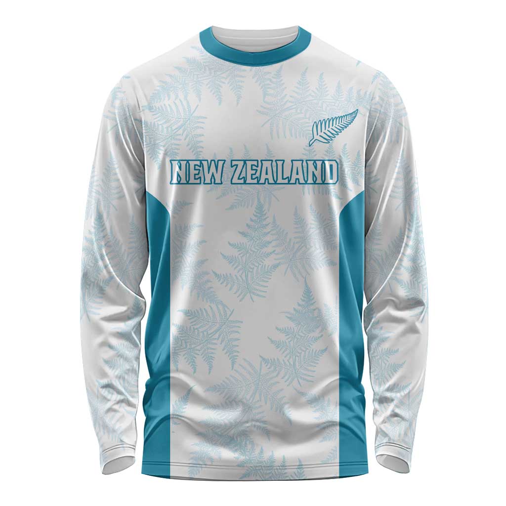 Custom New Zealand Silver Fern Football Long Sleeve Shirt Come On All White LT14 Unisex White - Polynesian Pride