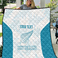 Custom New Zealand Silver Fern Football Quilt Come On All White LT14 White - Polynesian Pride