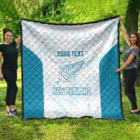 Custom New Zealand Silver Fern Football Quilt Come On All White LT14 - Polynesian Pride