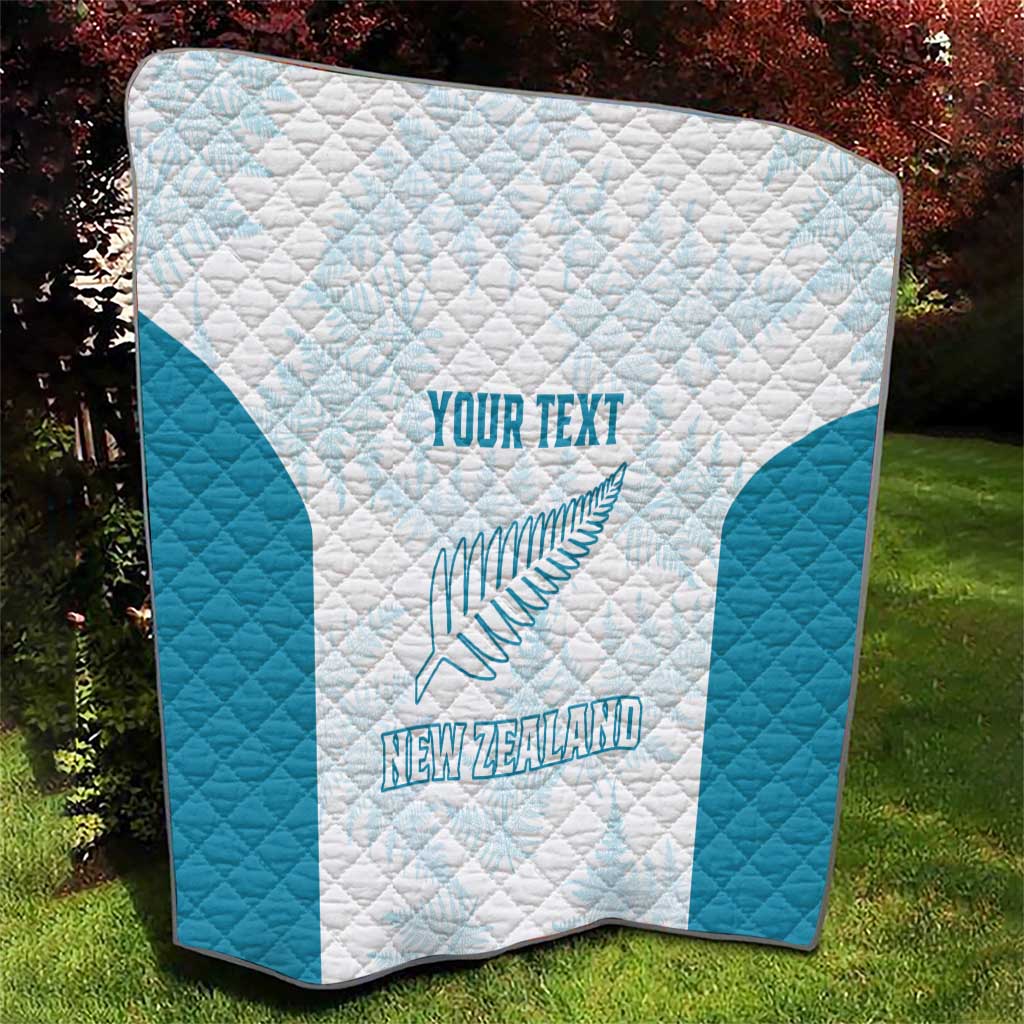 Custom New Zealand Silver Fern Football Quilt Come On All White LT14 - Polynesian Pride