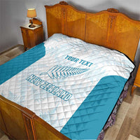 Custom New Zealand Silver Fern Football Quilt Come On All White LT14 - Polynesian Pride
