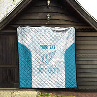Custom New Zealand Silver Fern Football Quilt Come On All White LT14 - Polynesian Pride