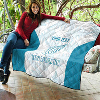 Custom New Zealand Silver Fern Football Quilt Come On All White LT14 - Polynesian Pride