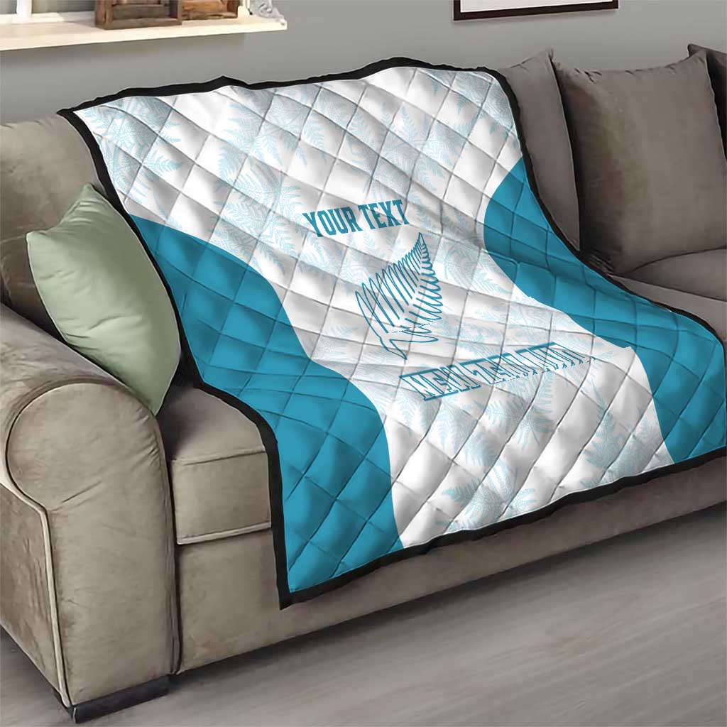 Custom New Zealand Silver Fern Football Quilt Come On All White LT14 - Polynesian Pride