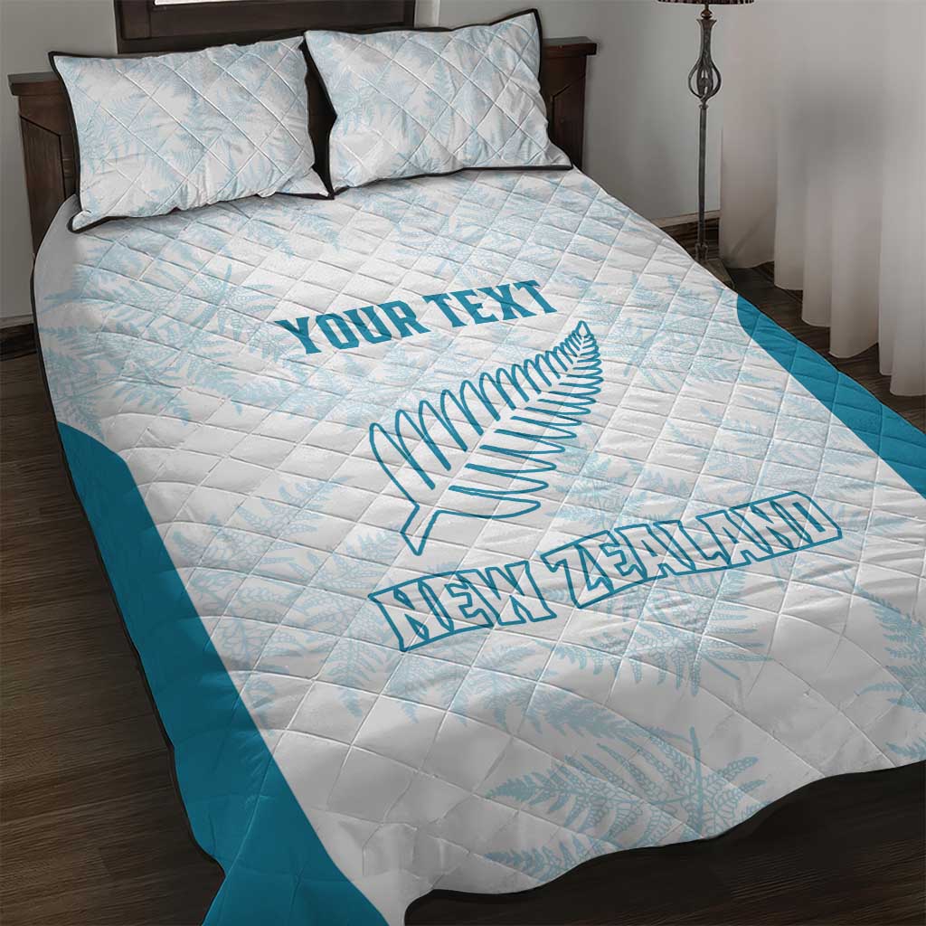 Custom New Zealand Silver Fern Football Quilt Bed Set Come On All White LT14 White - Polynesian Pride