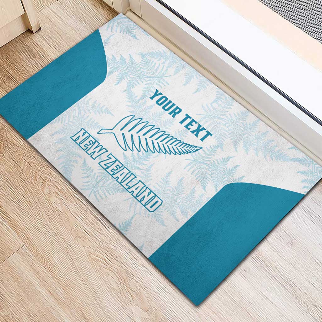 Custom New Zealand Silver Fern Football Rubber Doormat Come On All White LT14 - Polynesian Pride