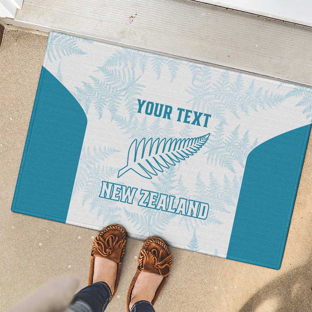 Custom New Zealand Silver Fern Football Rubber Doormat Come On All White LT14 - Polynesian Pride