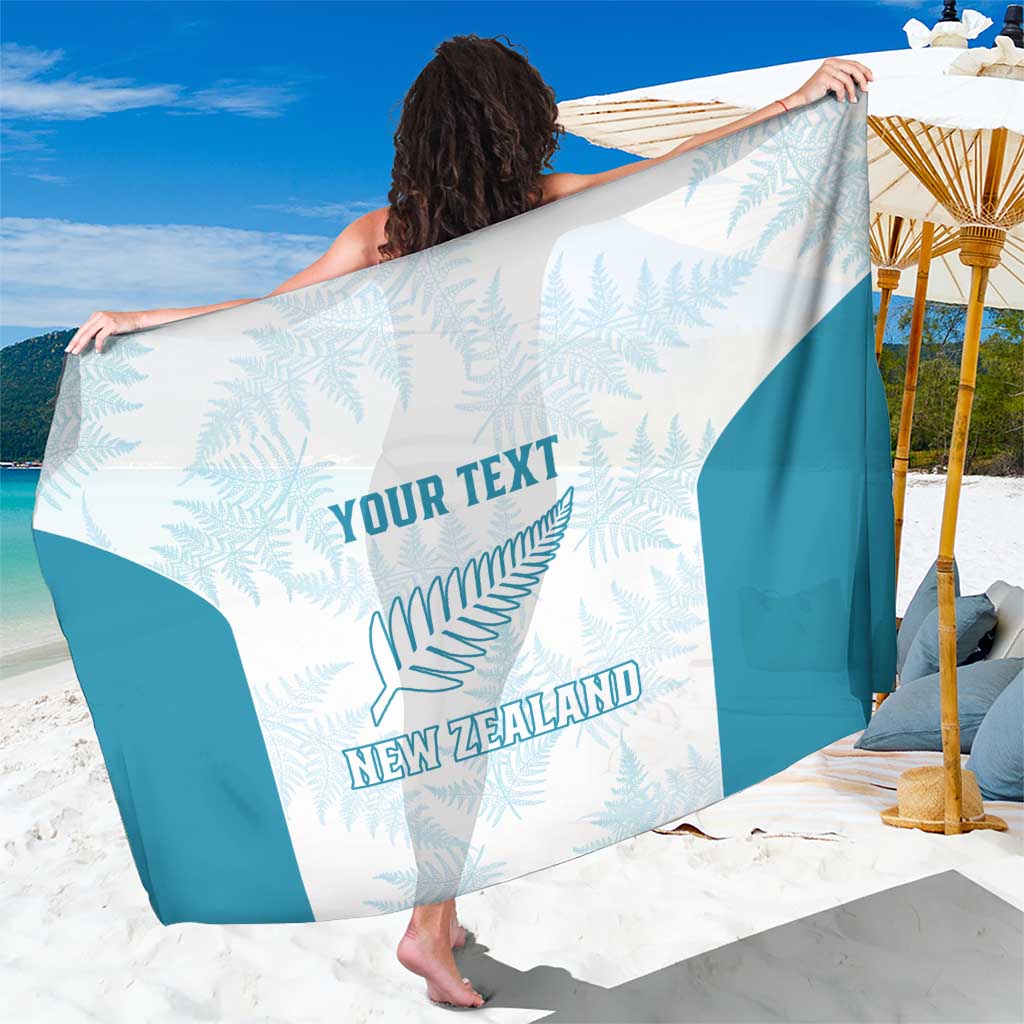 Custom New Zealand Silver Fern Football Sarong Come On All White LT14 One Size 44 x 66 inches White - Polynesian Pride