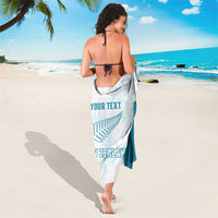 Custom New Zealand Silver Fern Football Sarong Come On All White LT14 - Polynesian Pride