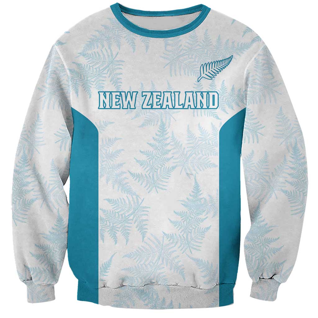 Custom New Zealand Silver Fern Football Sweatshirt Come On All White LT14 Unisex White - Polynesian Pride