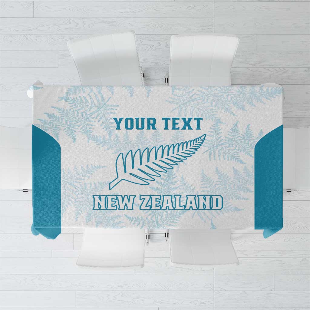 Custom New Zealand Silver Fern Football Tablecloth Come On All White LT14 White - Polynesian Pride