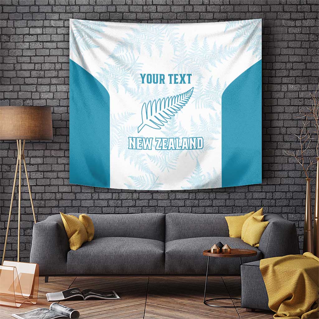 Custom New Zealand Silver Fern Football Tapestry Come On All White LT14 White - Polynesian Pride