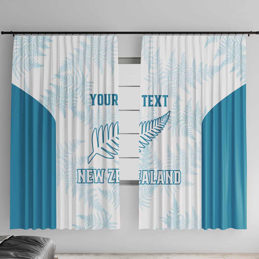 Custom New Zealand Silver Fern Football Window Curtain Come On All White LT14 With Hooks White - Polynesian Pride