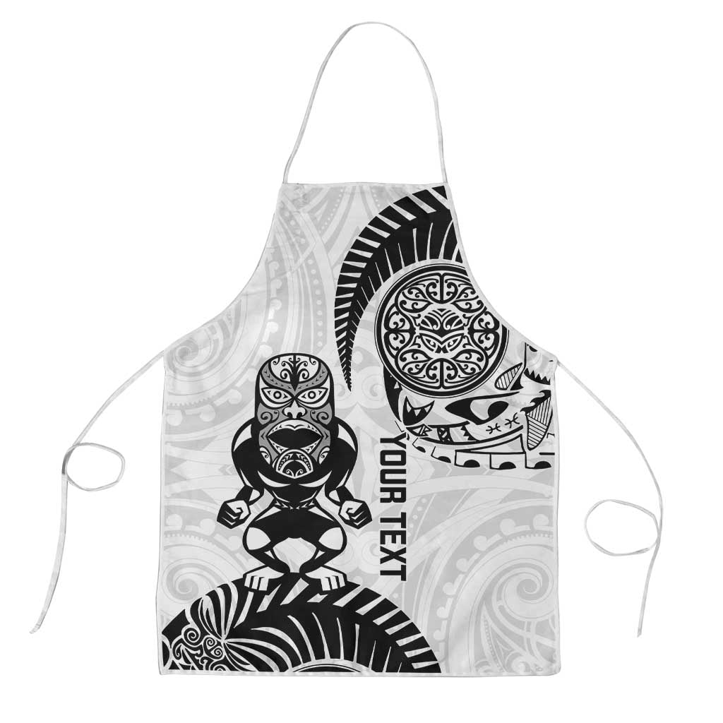 Custom Aotearoa Football Apron NZ Maori Tiki Go Champions LT14 White - Polynesian Pride