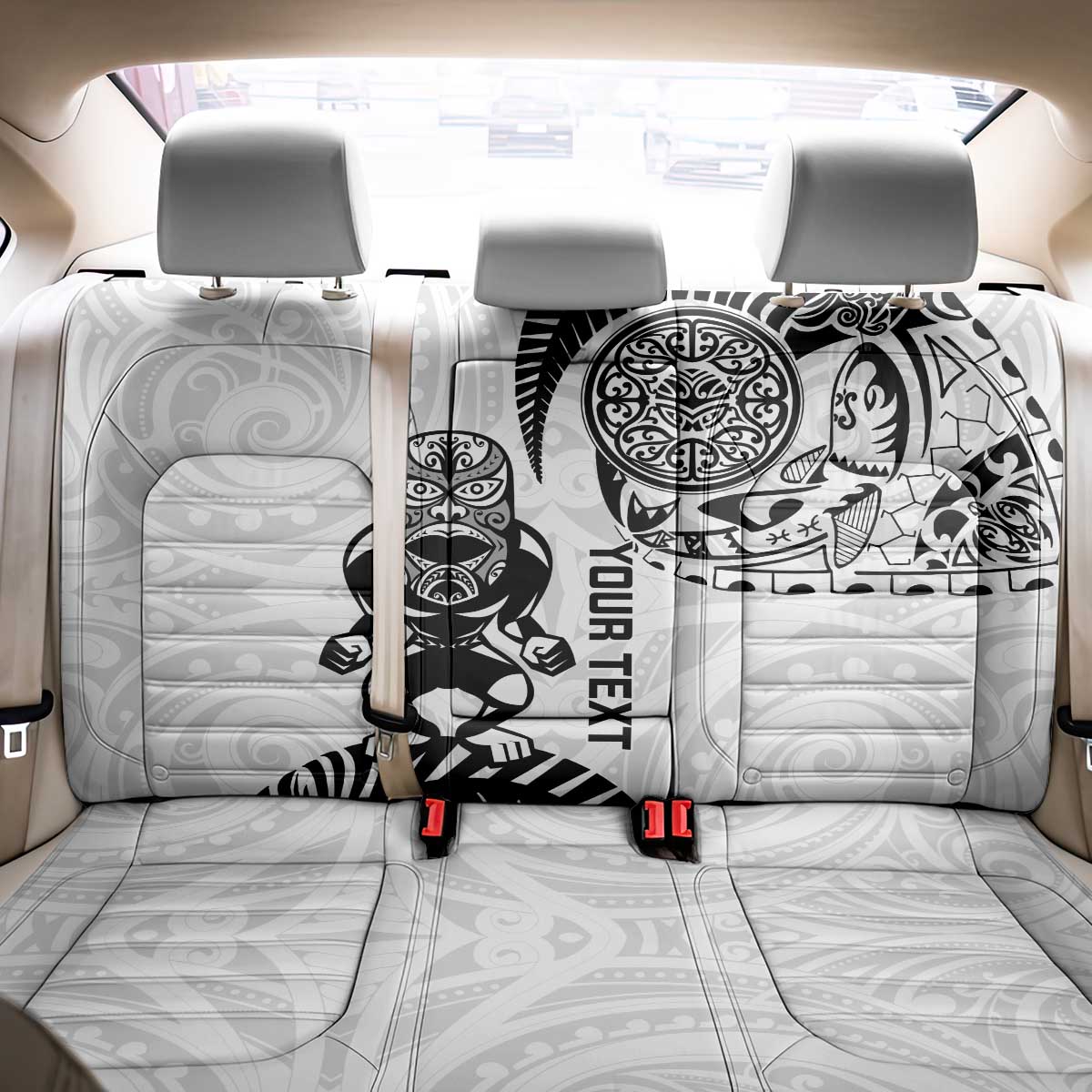 Custom Aotearoa Football Back Car Seat Cover NZ Maori Tiki Go Champions LT14 - Polynesian Pride