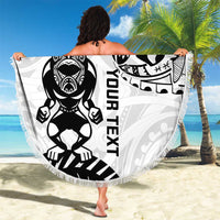 Custom Aotearoa Football Beach Blanket NZ Maori Tiki Go Champions LT14 - Polynesian Pride