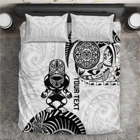 Custom Aotearoa Football Bedding Set NZ Maori Tiki Go Champions LT14 White - Polynesian Pride